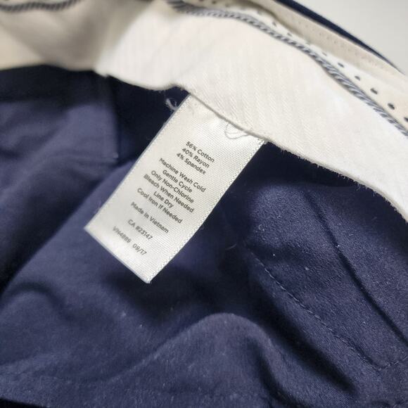 Talbots Womens Hampshire Ankle Trouser Pants 12P Navy Blue Button‎ Cuff Stretch - Picture 9 of 13